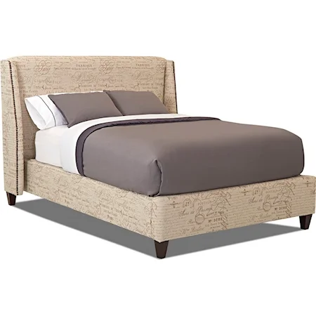 King Upholstered Bed with Nailhead Studs